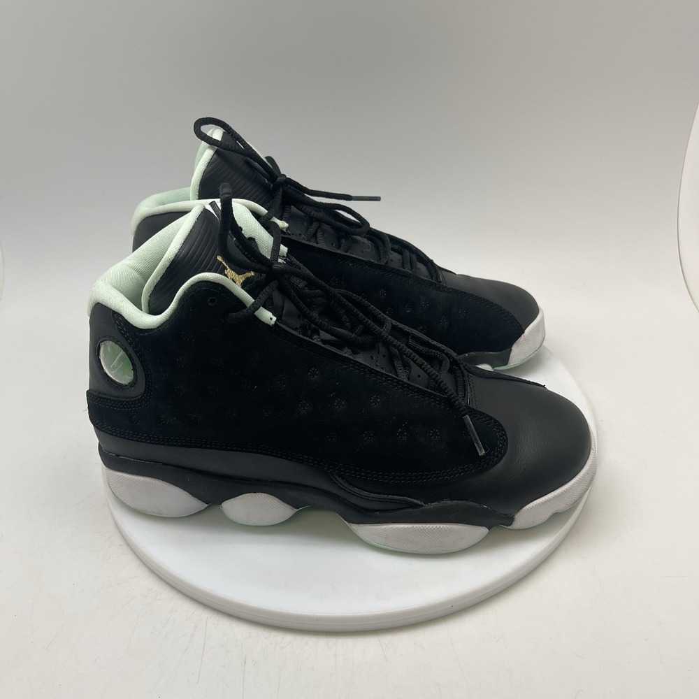 Nike Air Jordan Retro 13 7Y Athletic Basketball Shoes Black Mint Foam 439358-015